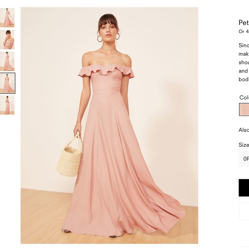 Reformation Blush Petites Verbena Dress size 2P - Picture 4 of 8